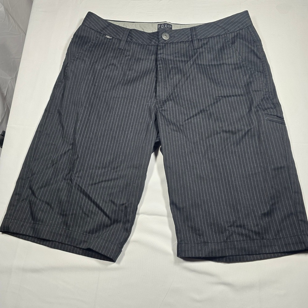 Fox‎ Racing Men's 31 Black White Pinstripe Flat Front Shorts